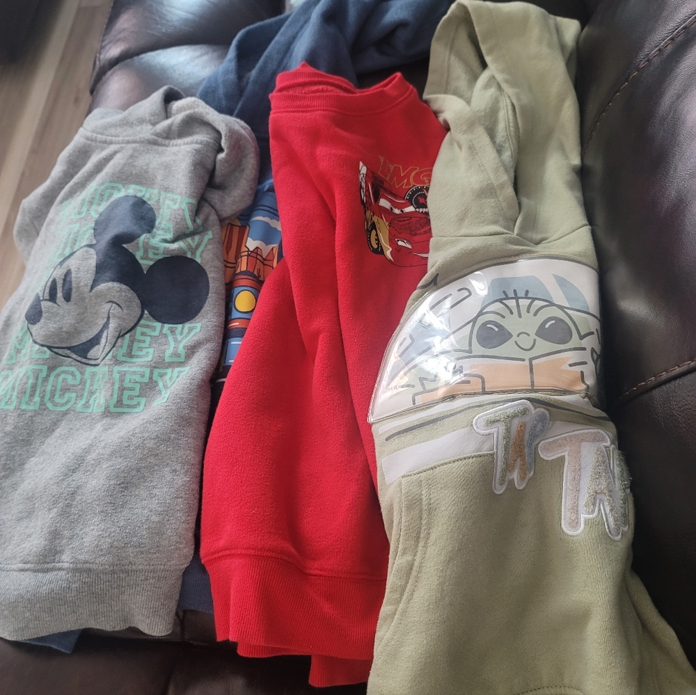 Bundle of 4 Toddler Boy Hoodies/ Crew Neck 5T-7T USED